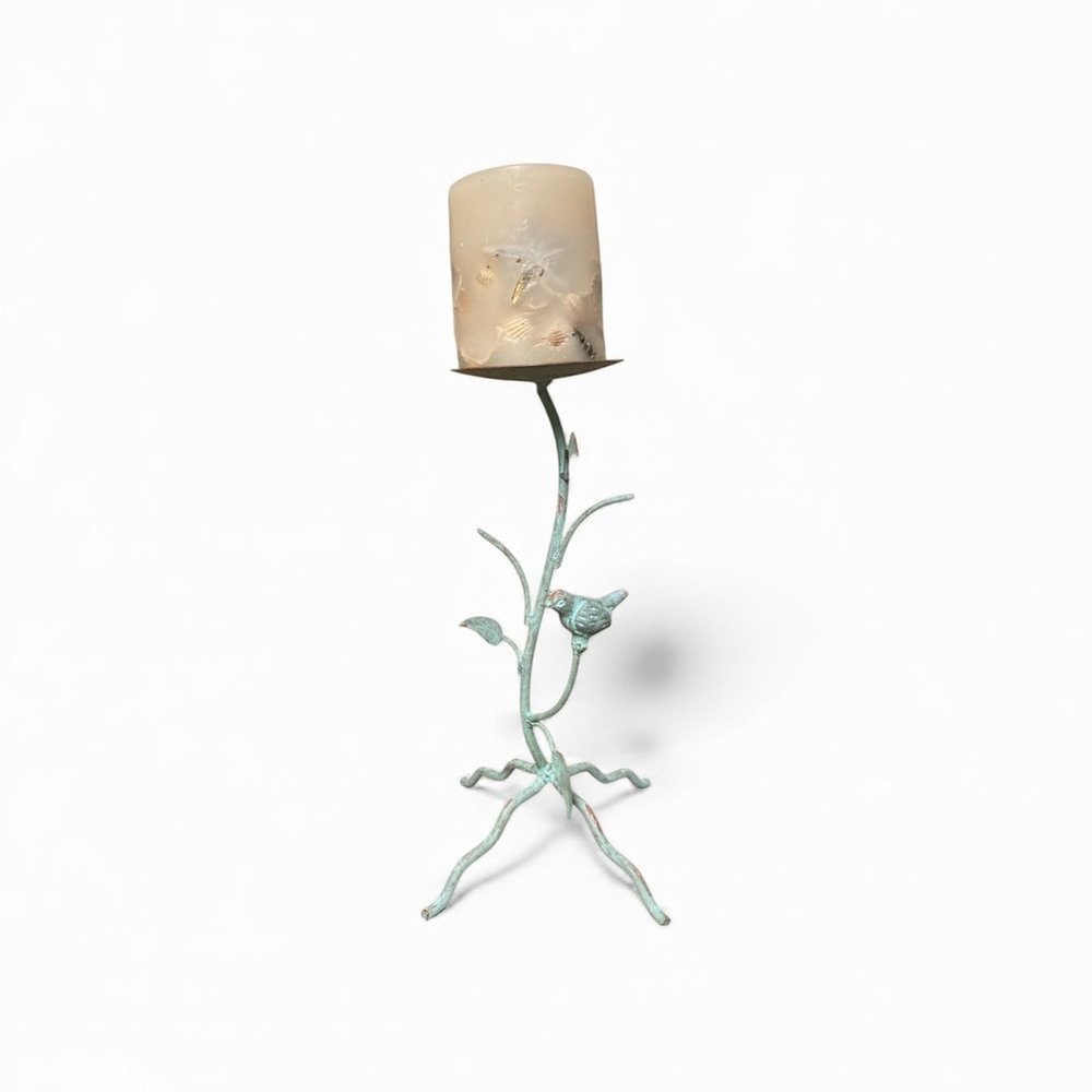 Decorative Bird Candle Holder - Turquoise